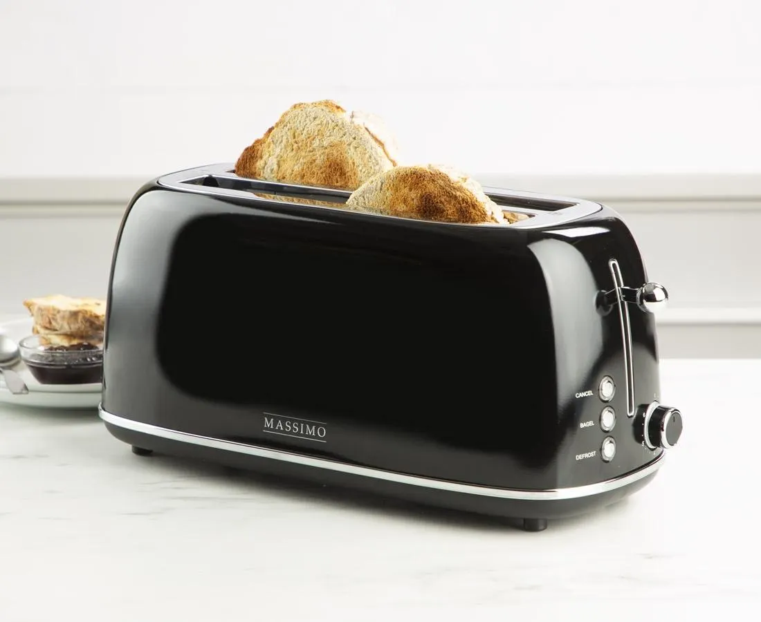 Massimo Vintage 4-Slice Toaster, Black