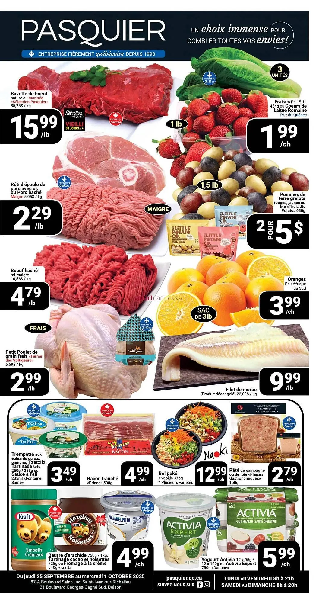 Pasquier flyer from September 25 to October 8 2025 - flyer page 1