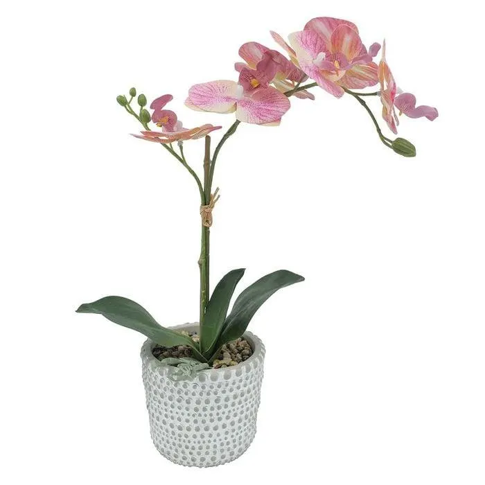 UN-REAL 38CM Pink Orchid Flowers in Decor Pot Artificial Plant