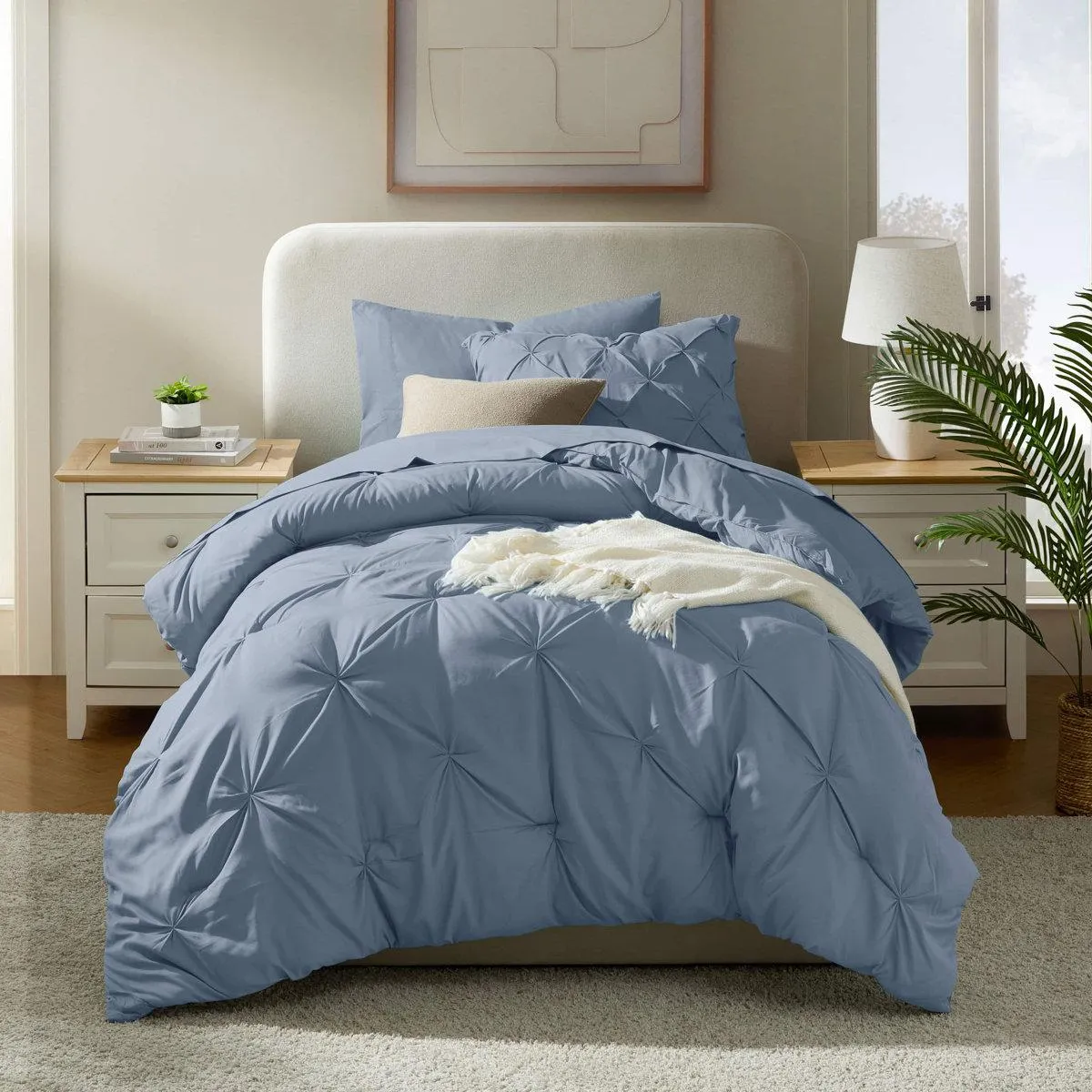 Bed-in-A-Bag Pleated Comforter Set with Bed Sheets