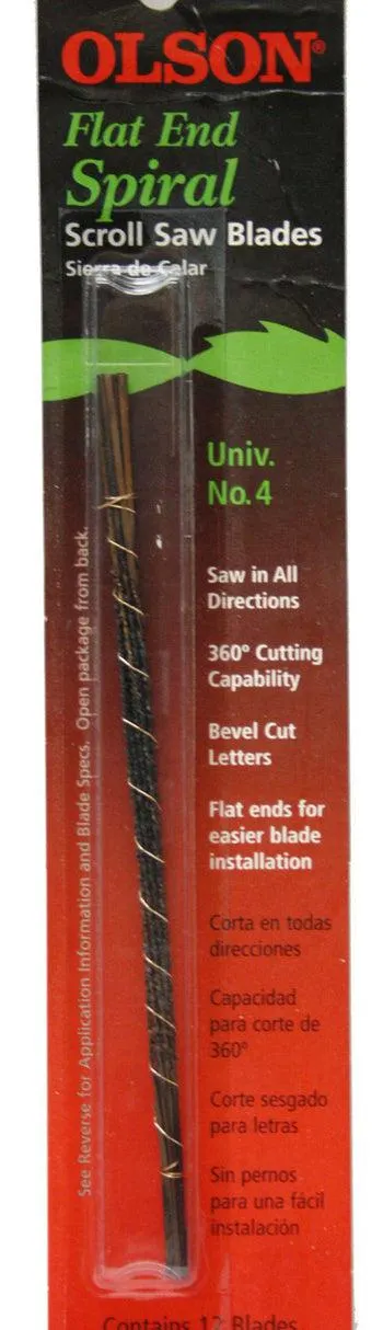 SCROLL SAW BLADE FLAT END SPIRAL .041W