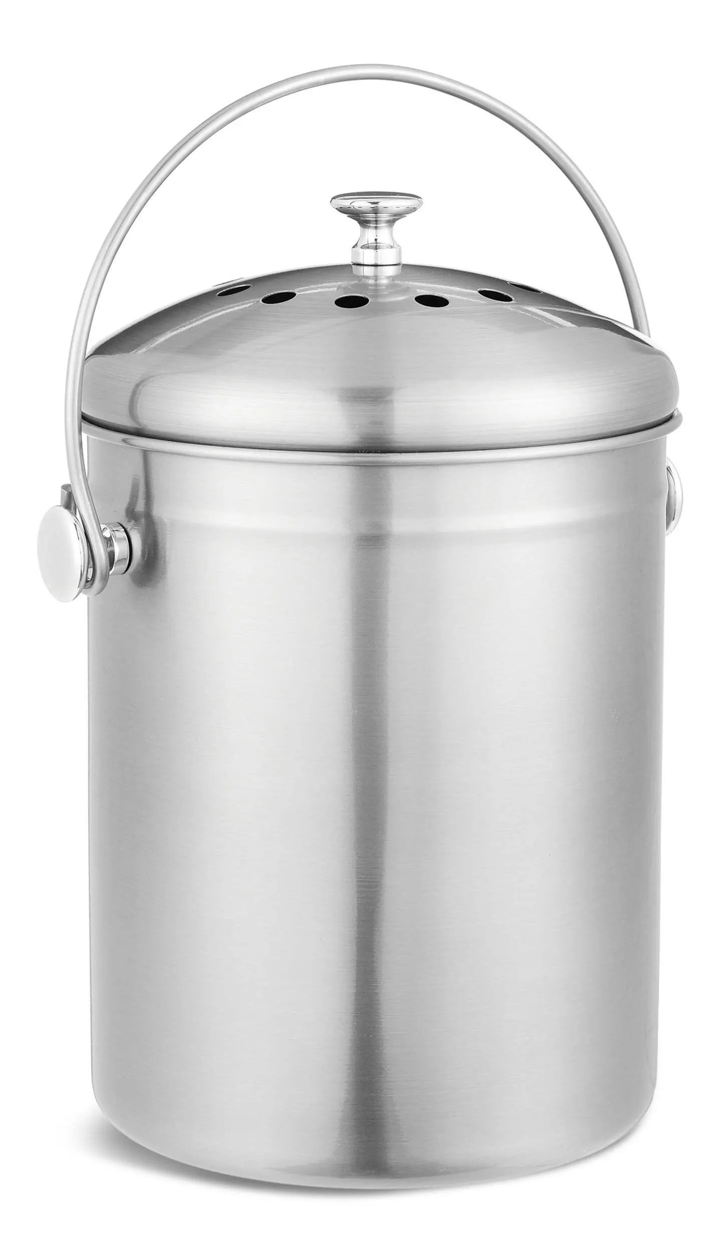 type A Stainless Steel Circular Compost Bin, 4-L