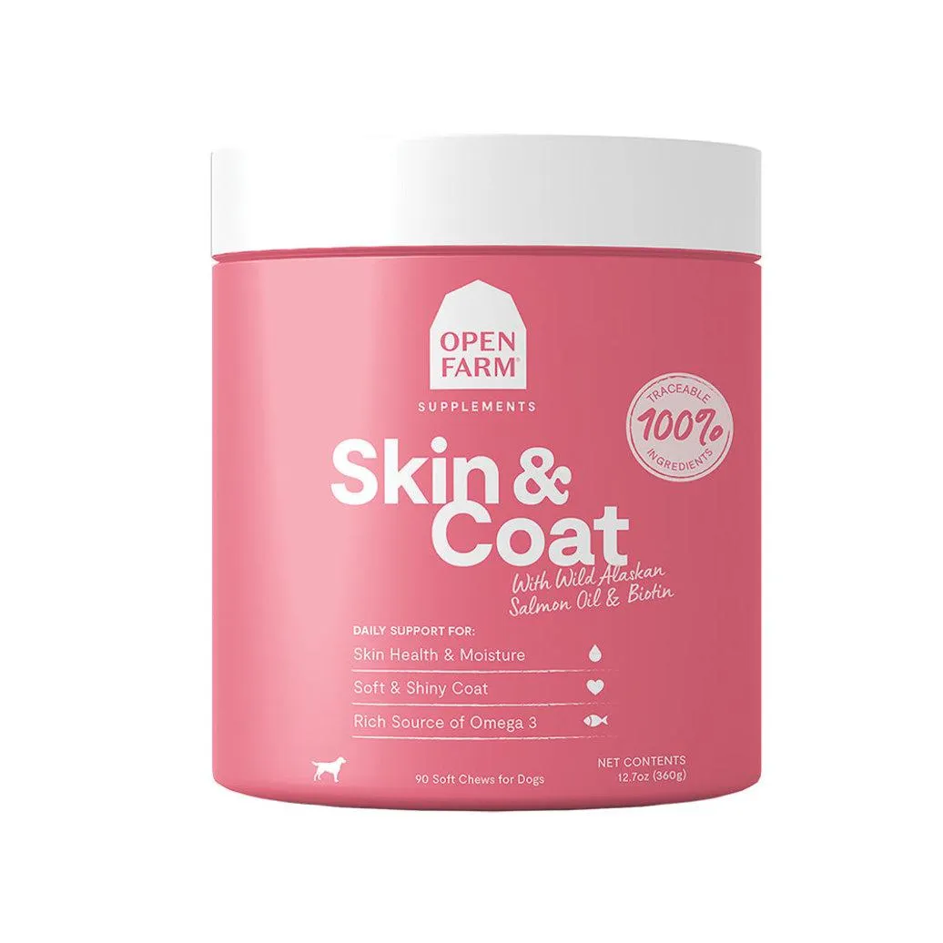 Open Farm, Skin & Coat Chews - 90 ct - Dog Supplements