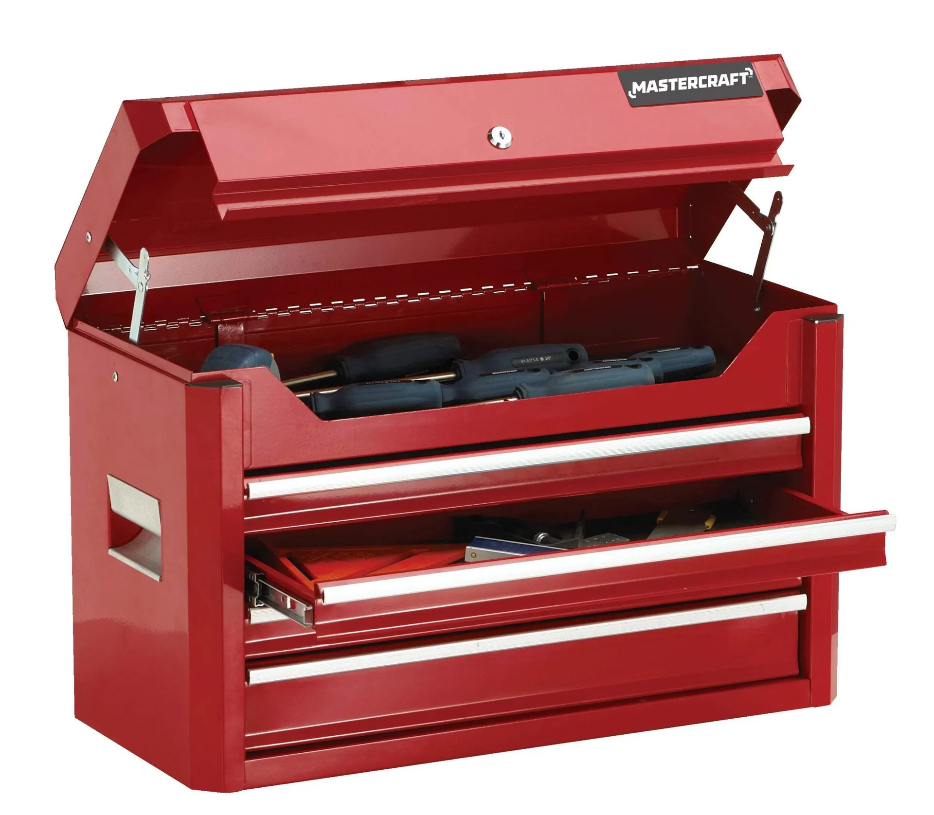 Mastercraft Tool Chest with 4 Drawers, Deep Red, 24-in