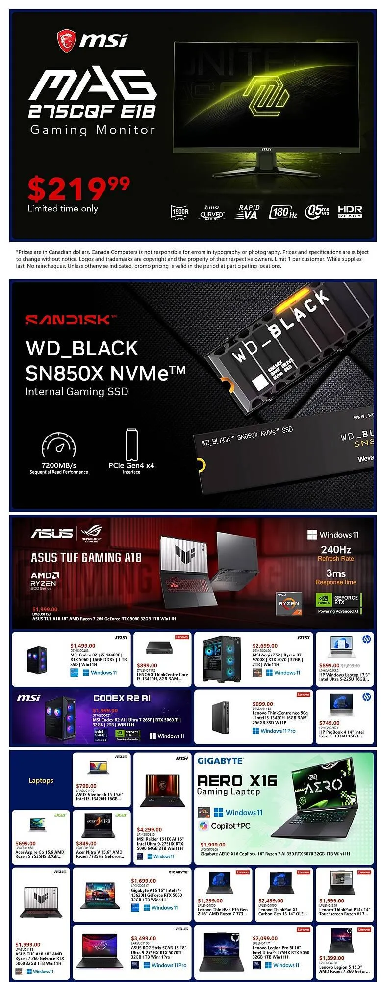 Canada Computers flyer - 1