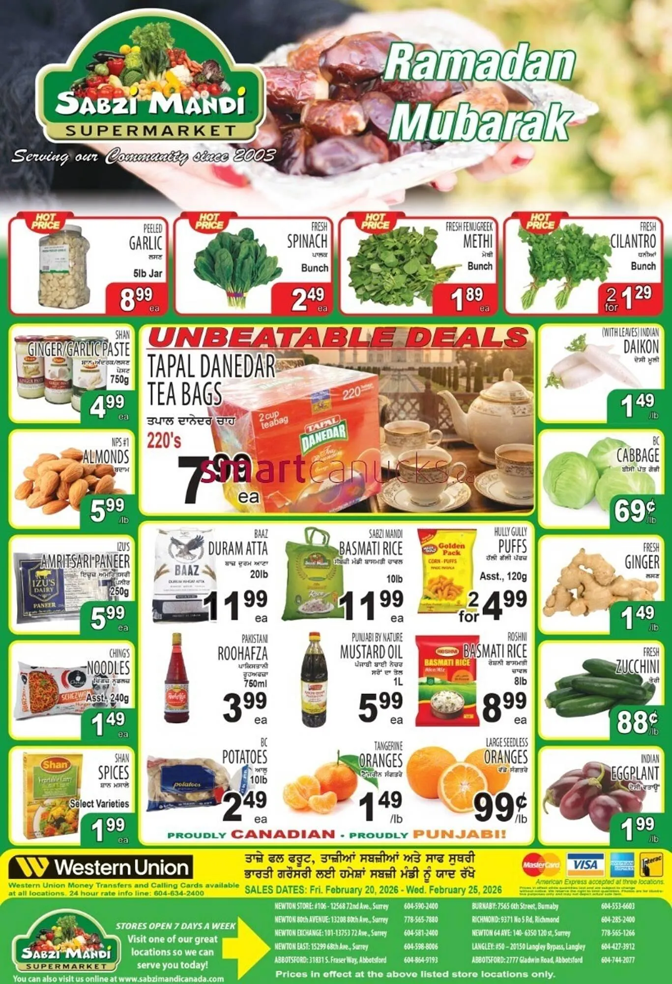 Sabzi Mandi Supermarket flyer from February 20 to February 25 2026 - flyer page 1