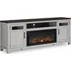Darborn TV Stand with Fireplace - Gray/Brown