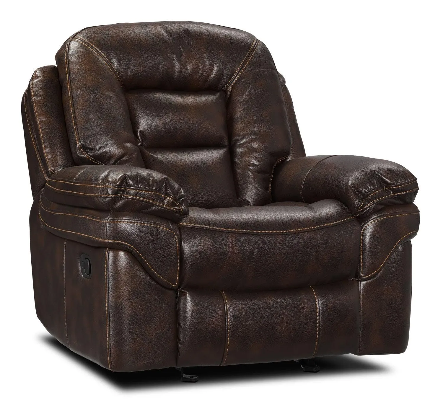 Leo Leath-Aire® Fabric Rocker Recliner - Walnut