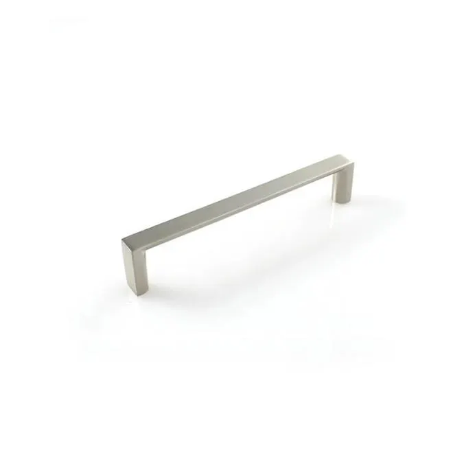 Satin Nickel Finish Contemporary Metal Square Style Handle Pulls Center to Center 128mm 5in - 1/Pack