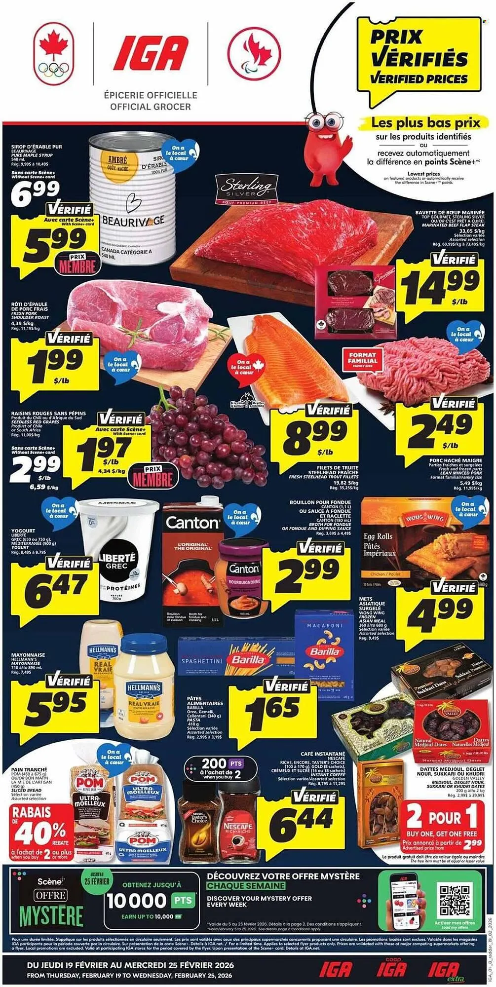 IGA flyer from February 19 to February 25 2026 - flyer page 1