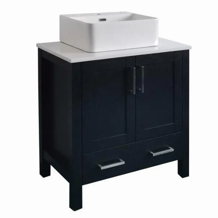 Dolphin Brandy 30" Vanity with 18" Rectangular Vessel Sink