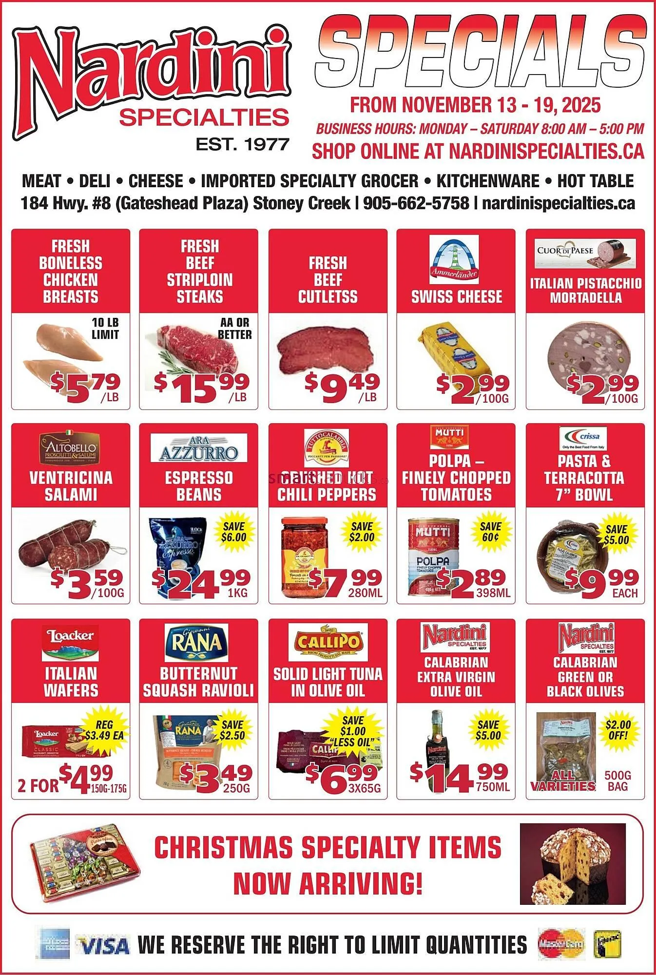Nardini Specialties flyer from November 13 to December 10 2025 - flyer page 1