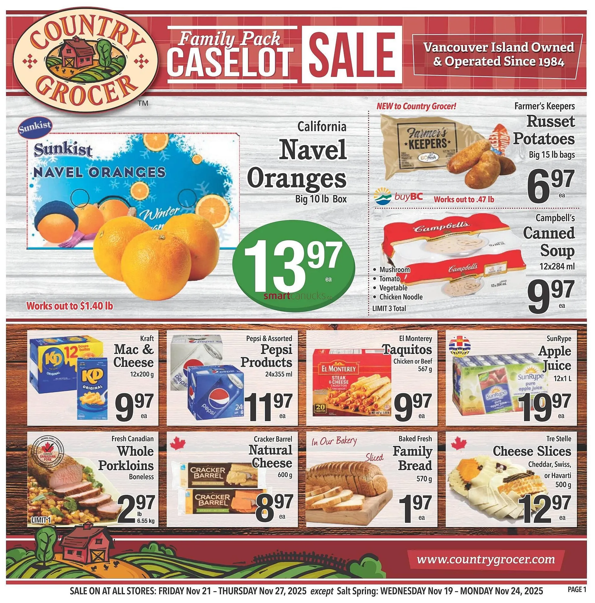 Country Grocer flyer from November 20 to November 26 2025 - flyer page 1
