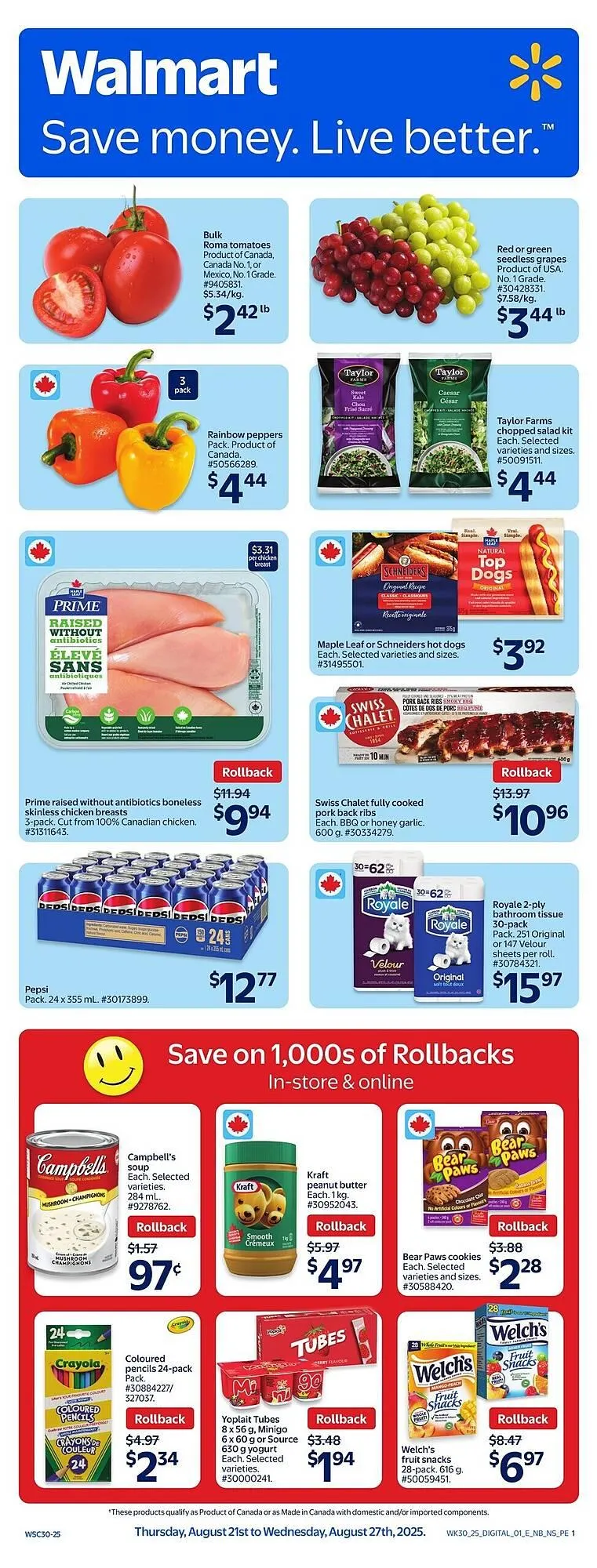 Walmart flyer from August 22 to August 28 2025 - flyer page 1