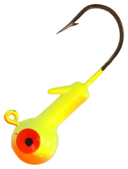 Eagle Claw Round Jighead - 1/16 oz. - Chartreuse/Orange