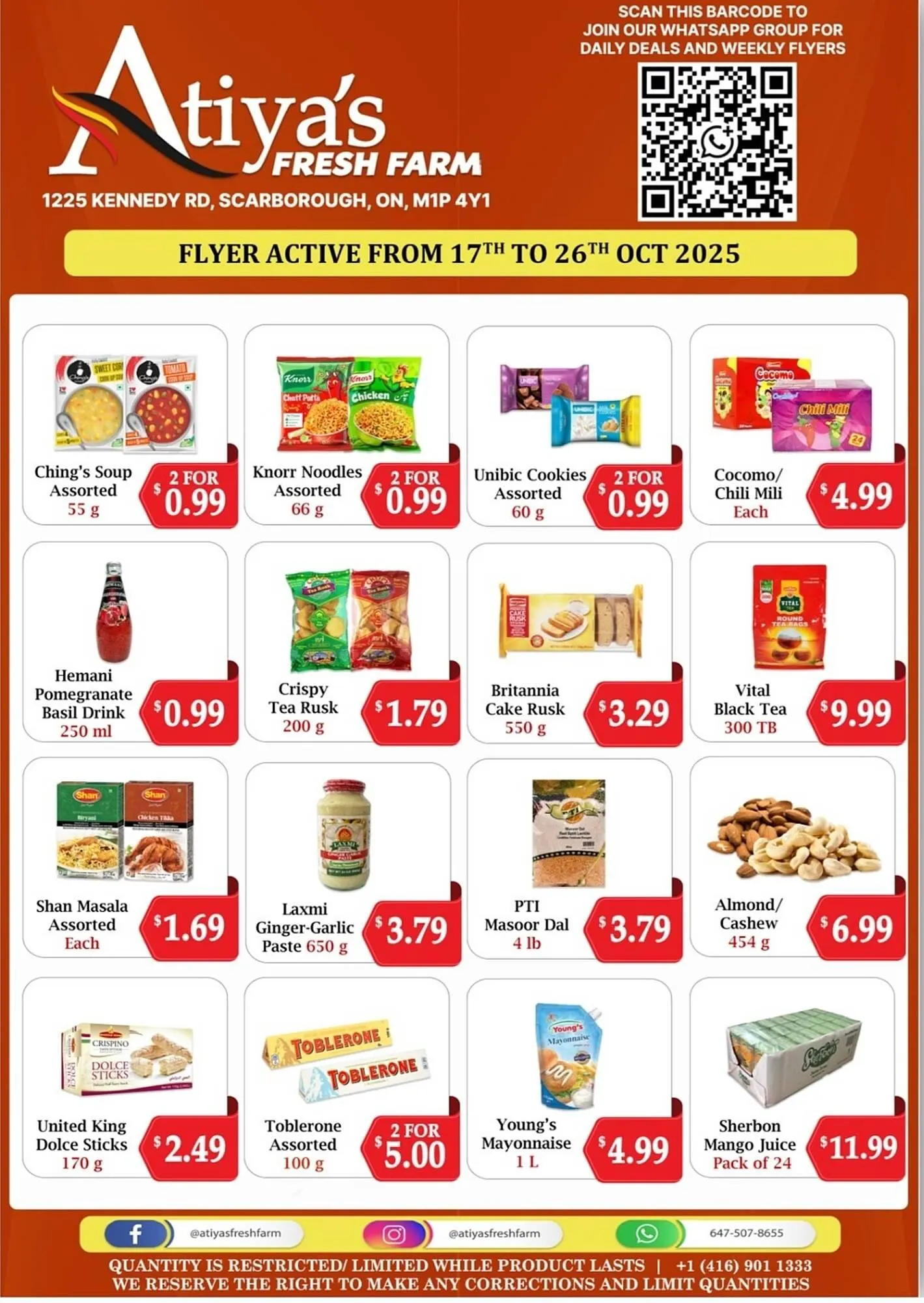 Atiya's Fresh Farm flyer from October 16 to October 22 2025 - flyer page 1
