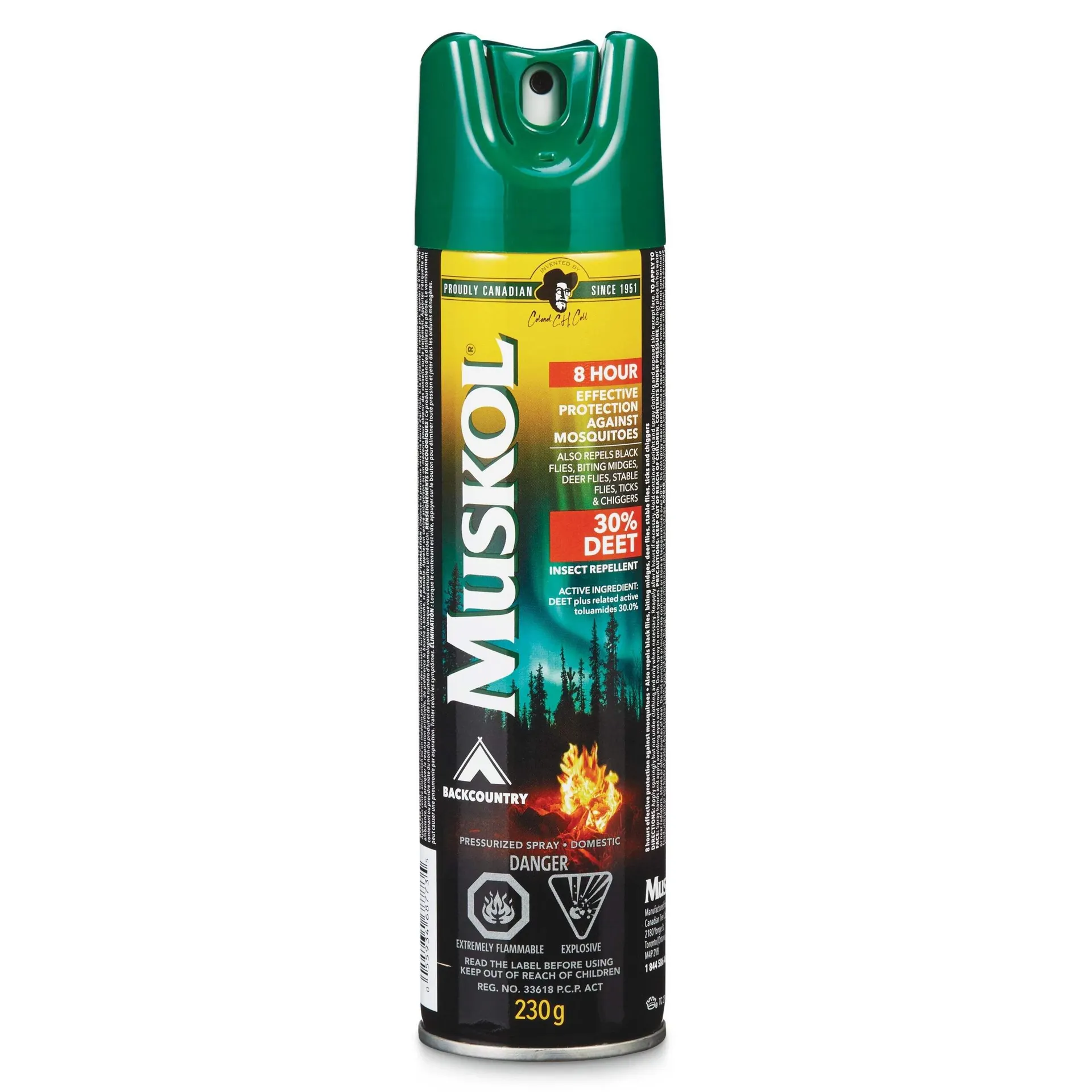 Muskol BackCountry 8-Hour 30% DEET Aerosol Mosquito/Insect Repellent Spray, 230-g