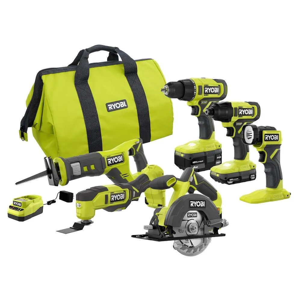 18V ONE+ 6-Tool Kit with (1) 1.5 Ah, (1) 4.0 Ah Batteries & Charger