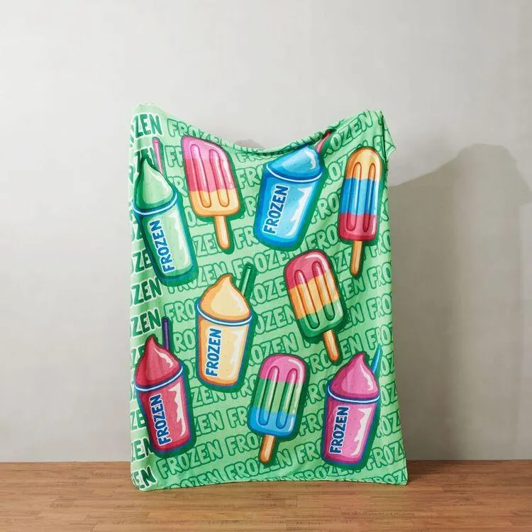 KOO X Laura Wayne Ice Pop Bed Throw Green 180 x 210 cm