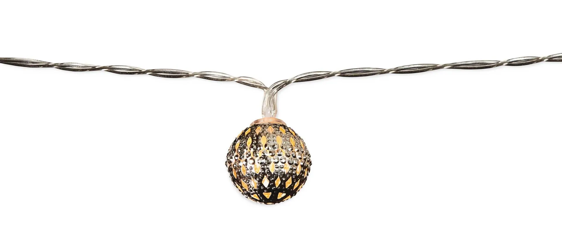 CANVAS Glow Solar-Powered Garden String Lights, Silver, 20-pc