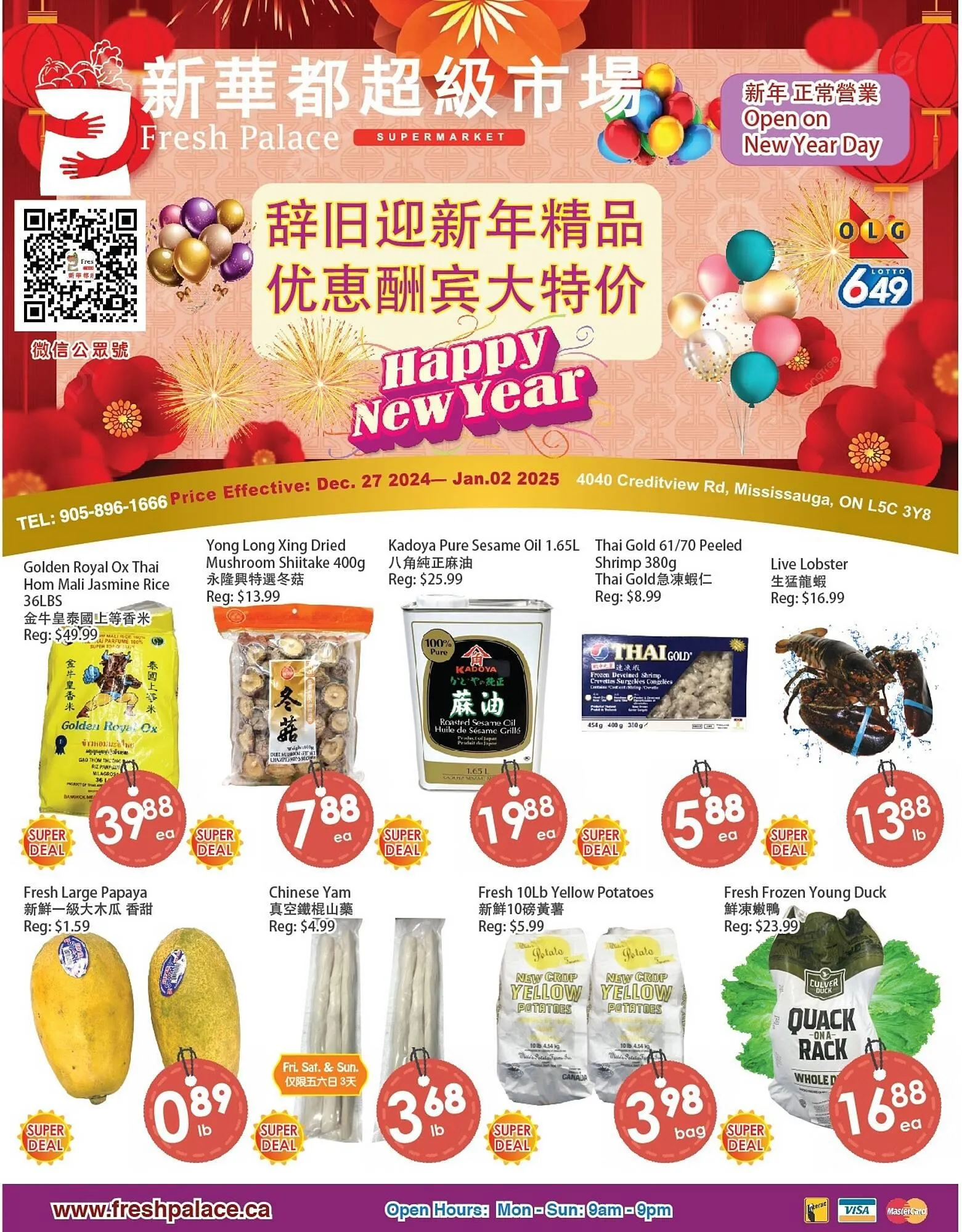Fresh Palace Supermarket flyer from December 27 to January 2 2025 - flyer page 1