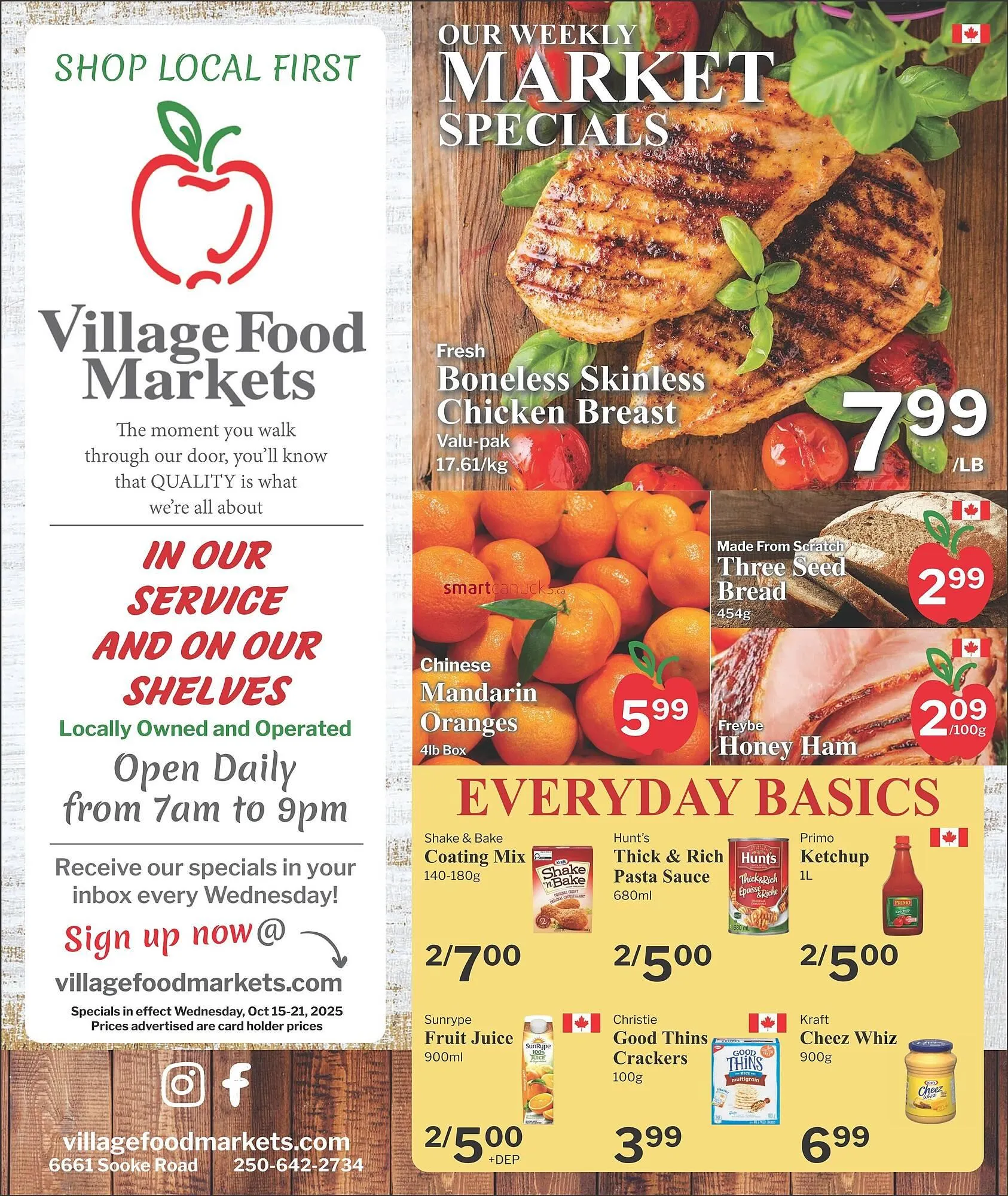 Village Food Markets flyer from October 15 to October 21 2025 - flyer page 1