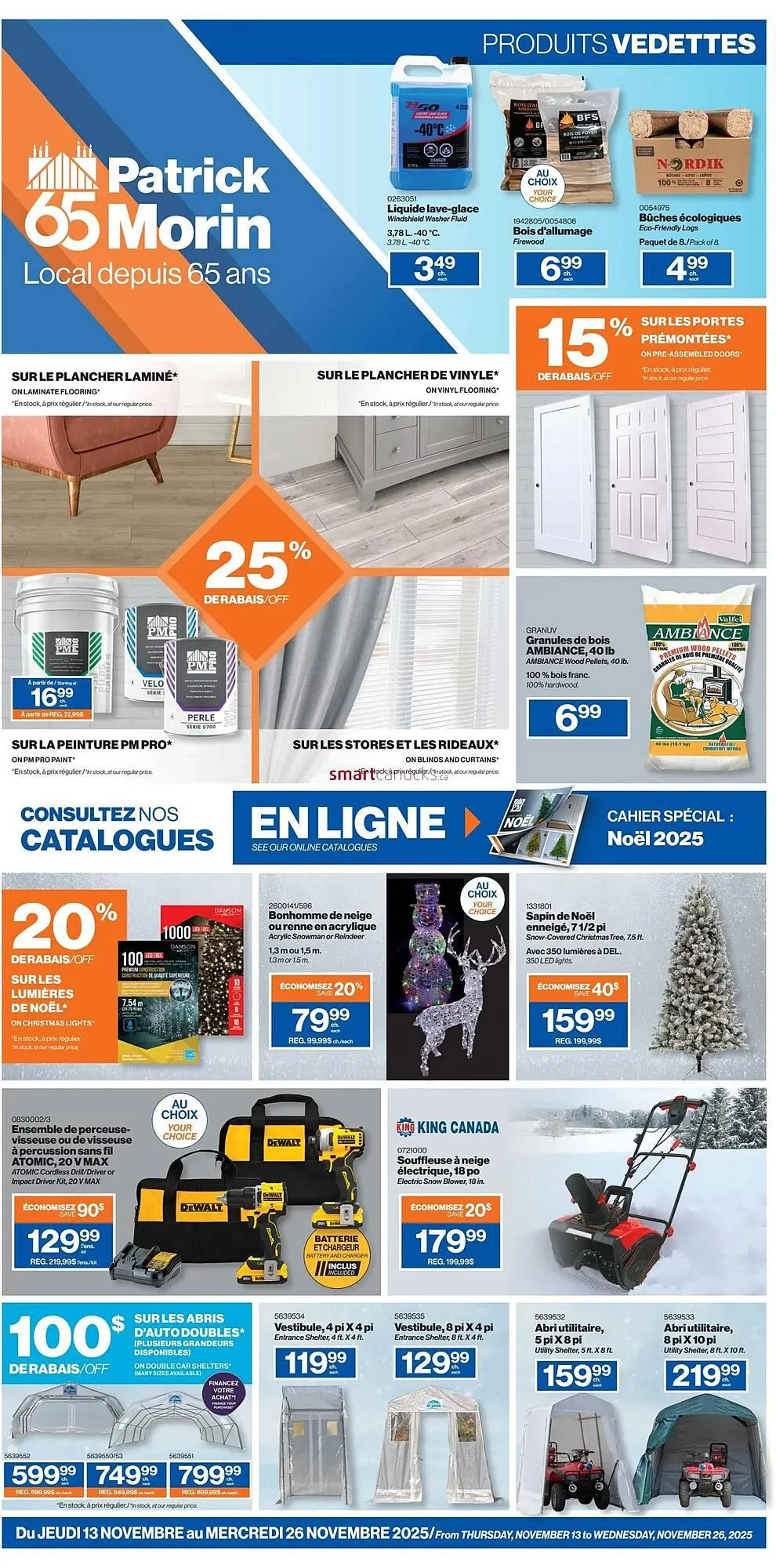 Patrick Morin flyer from November 13 to December 10 2025 - flyer page 1
