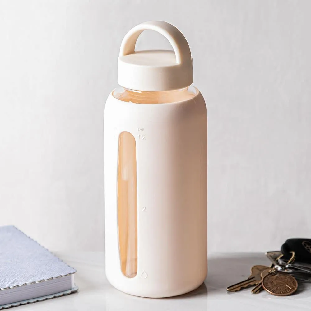 KSP Aura Glass Water Bottle with Silicone (Vanilla)