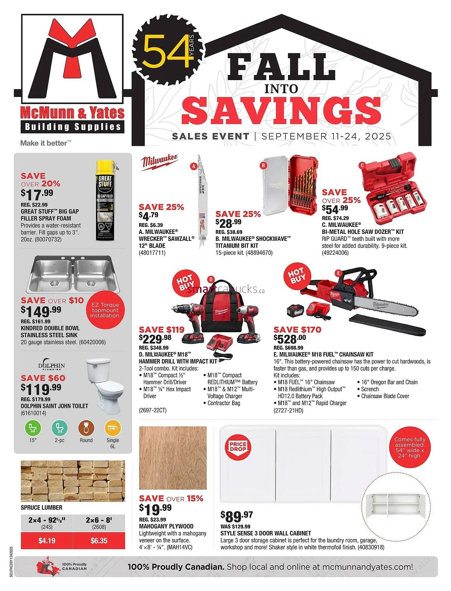 McMunn & Yates Building Supplies flyer from September 11 to September 17 2025 - flyer page 1