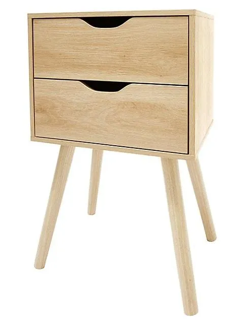 Oak-Look 2-Drawer Table
