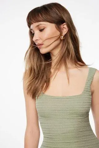 Pointelle Textured Maxi Dress