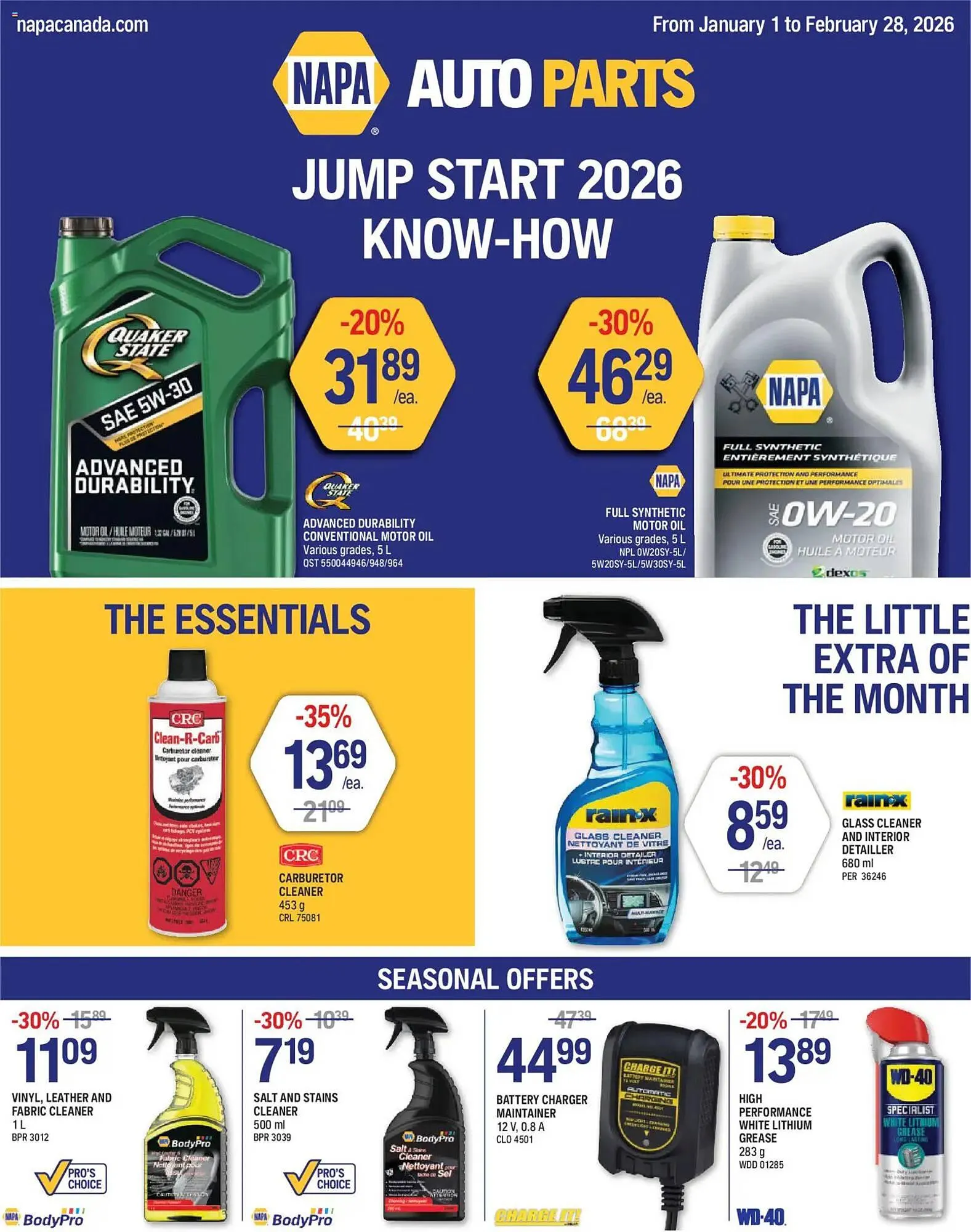 NAPA Auto Parts flyer from January 1 to February 28 2026 - flyer page 1
