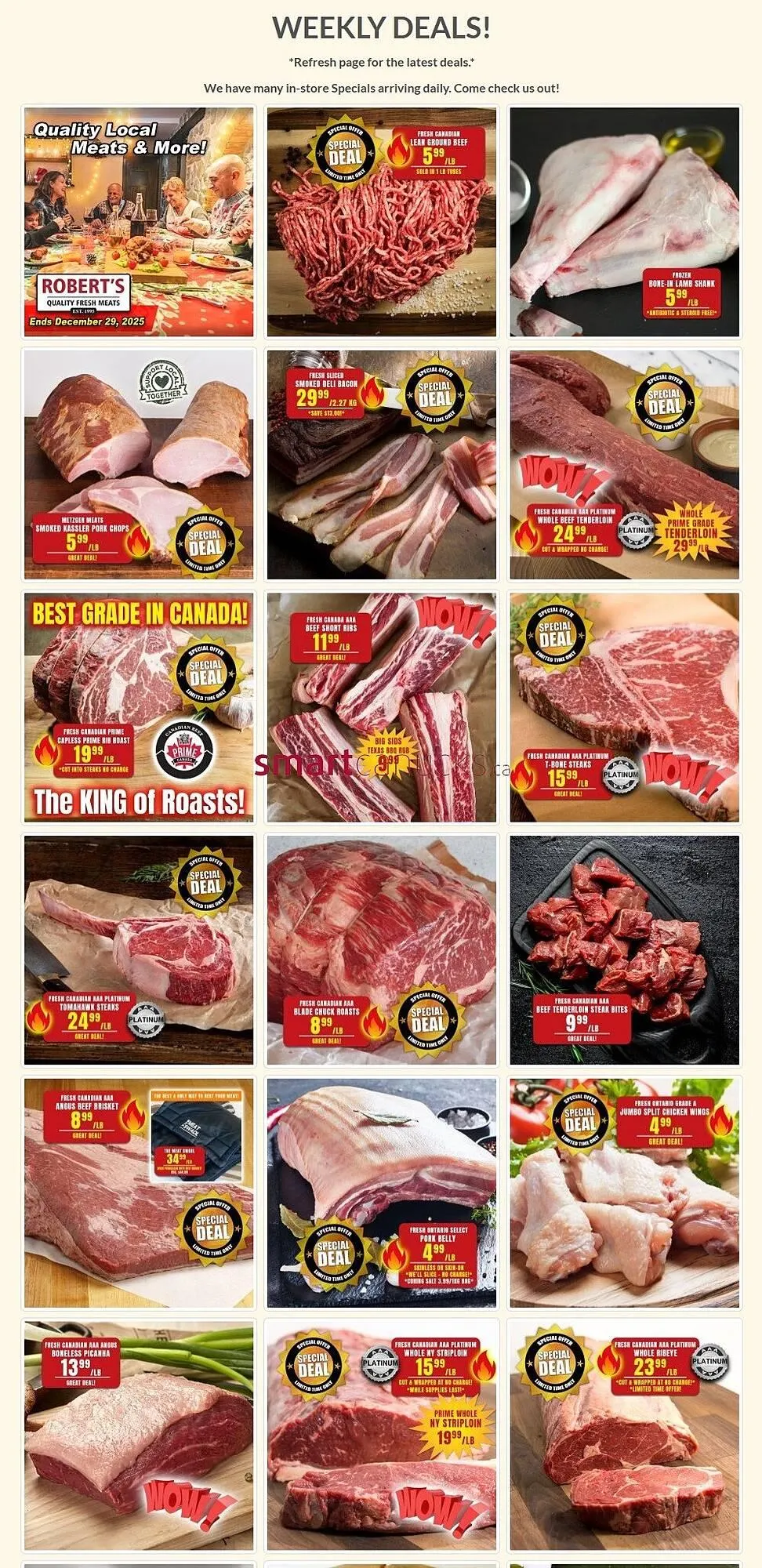 Roberts Fresh and Boxed Meats flyer from December 22 to December 29 2025 - flyer page 1