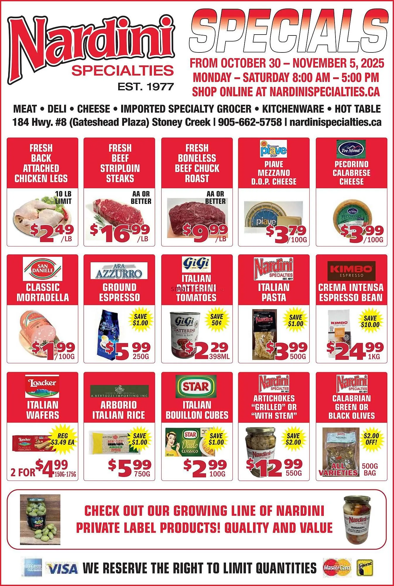 Nardini Specialties flyer from October 30 to November 5 2025 - flyer page 1