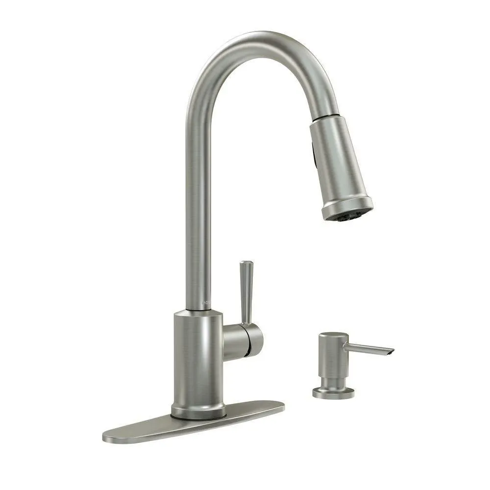 Indi Pull Down Kitchen Faucet/Tap with Soap Dispenser in Spot Resistant Stainless Steel
