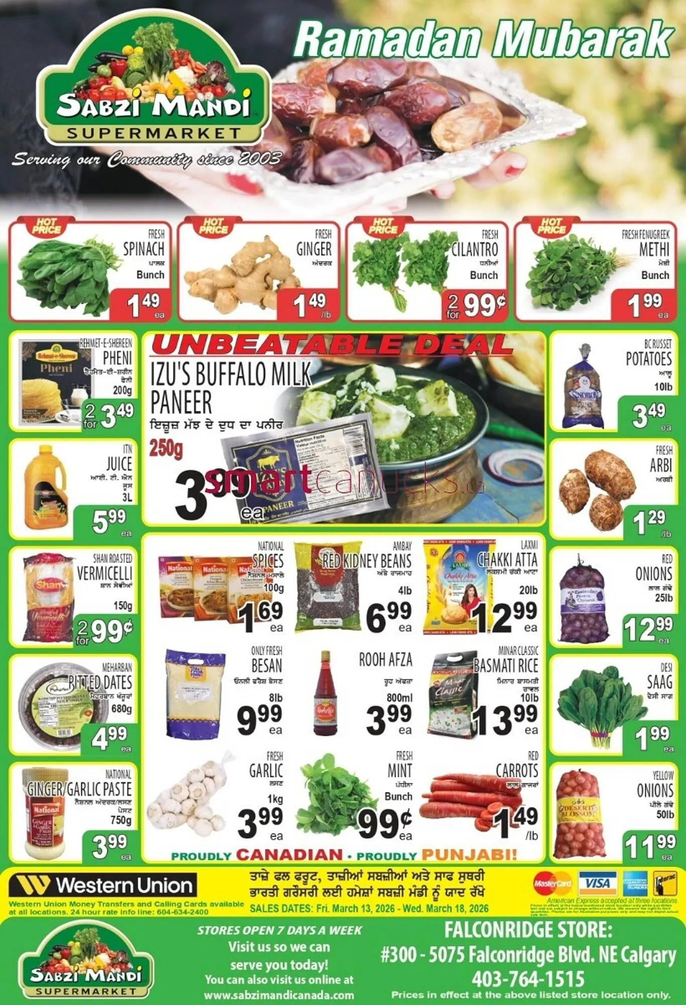 Sabzi Mandi Supermarket flyer from March 13 to March 18 2026 - flyer page 1