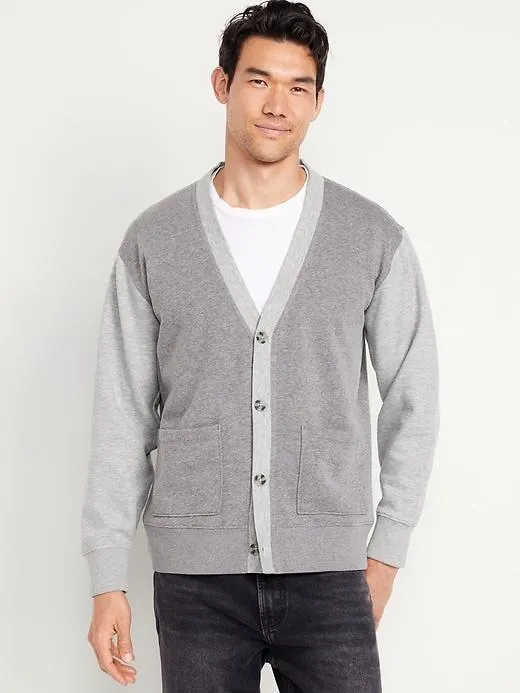 Fleece-Knit Cardigan Sweater