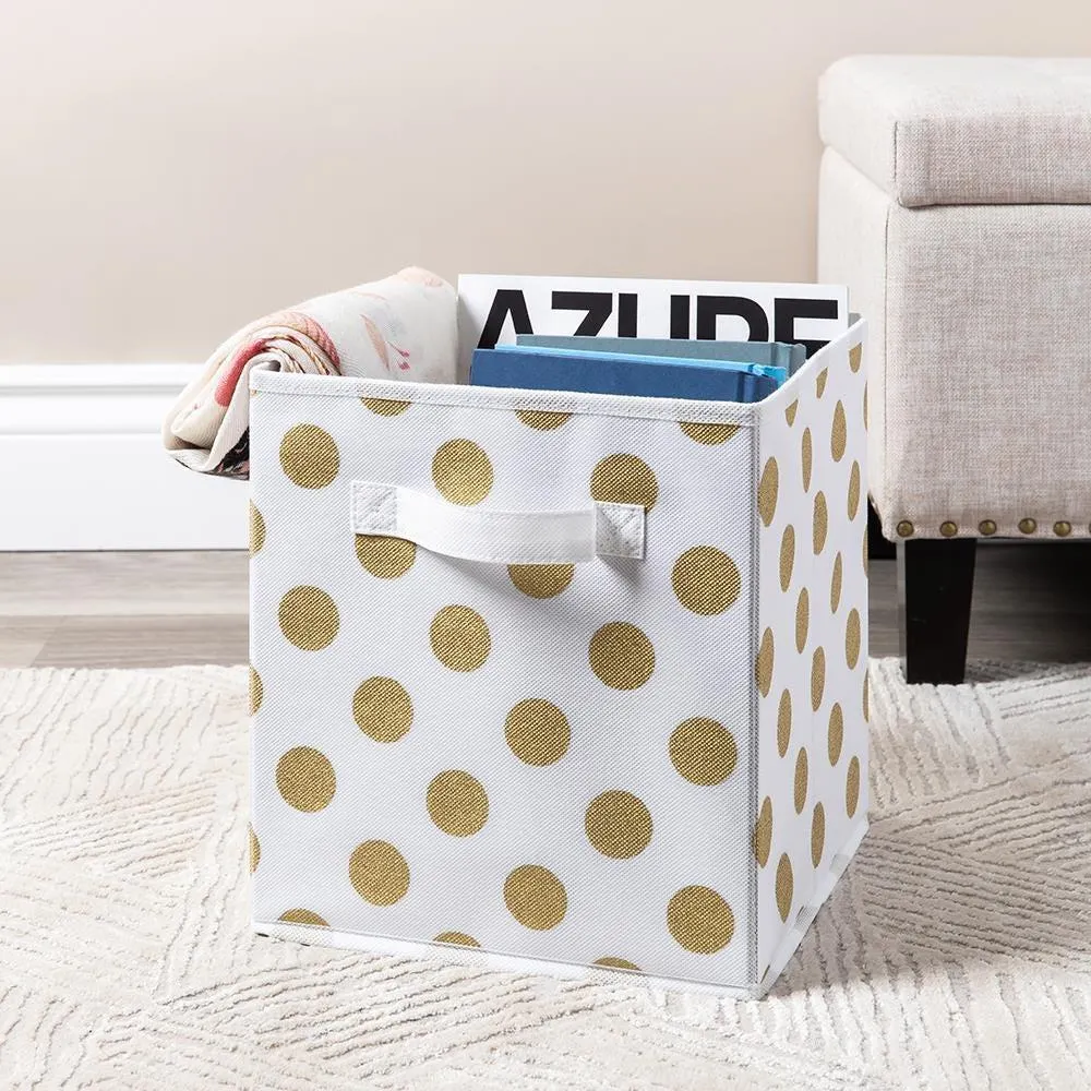 KSP Collapsible 'Polka Dot' Non-Woven Storage Bin (Gold)