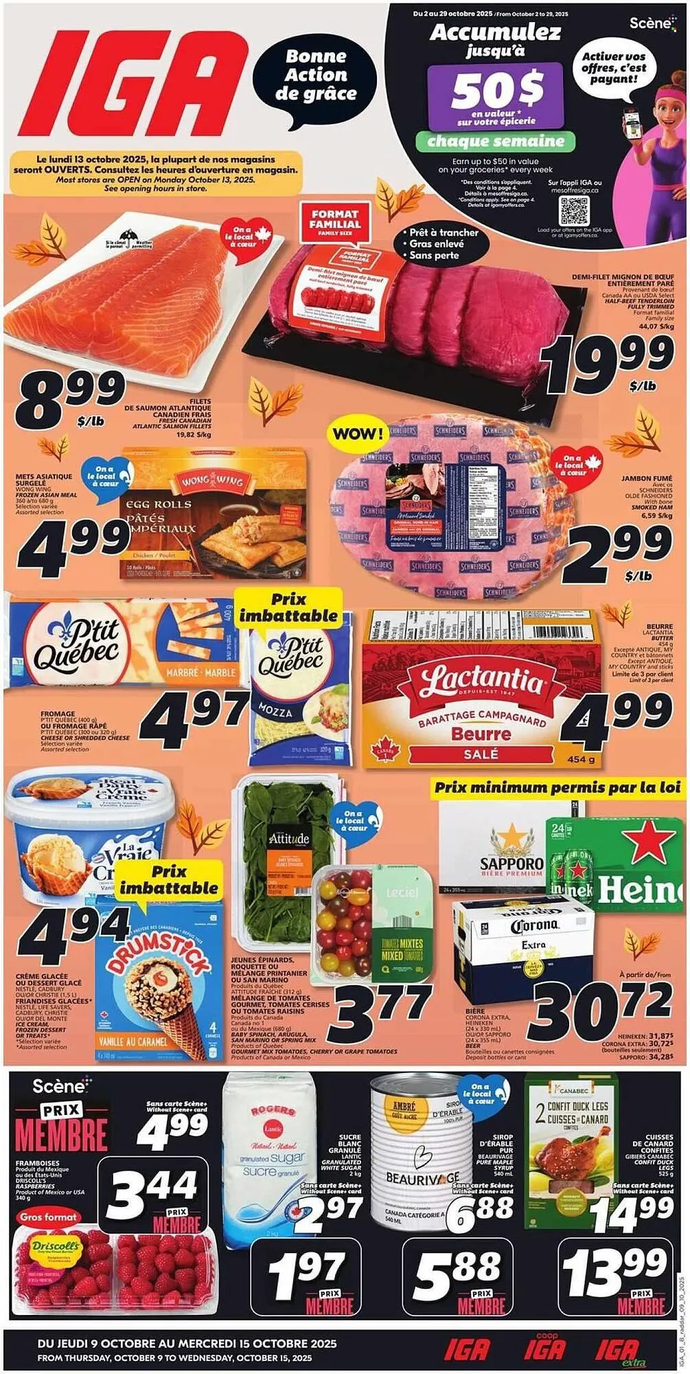 IGA flyer from October 9 to October 15 2025 - flyer page 1