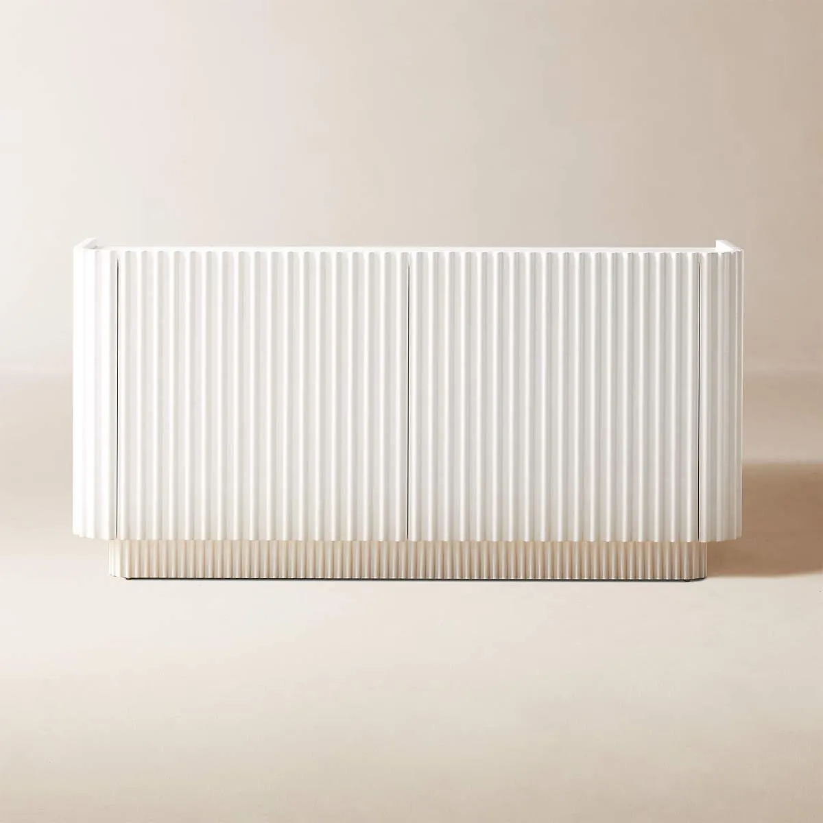 Truffle White High-Gloss Lacquered Credenza 59.5"