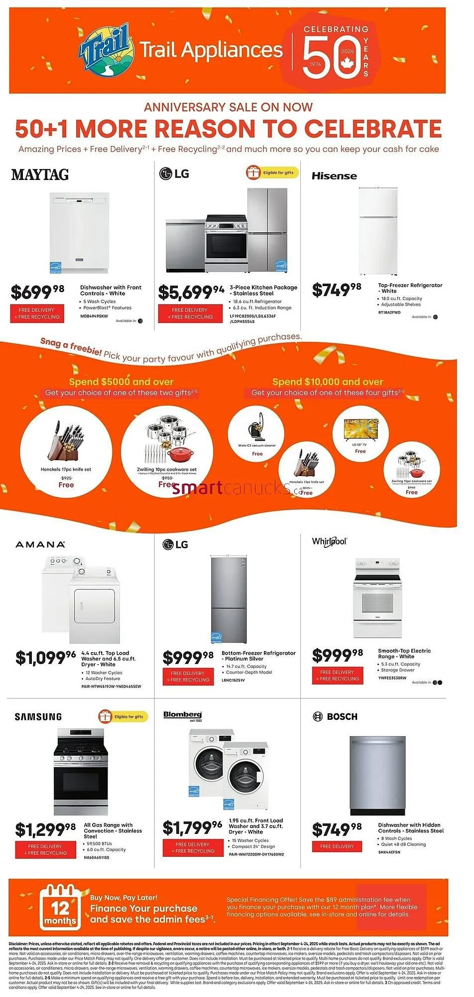 Trail Appliances flyer from September 5 to September 11 2025 - flyer page 1