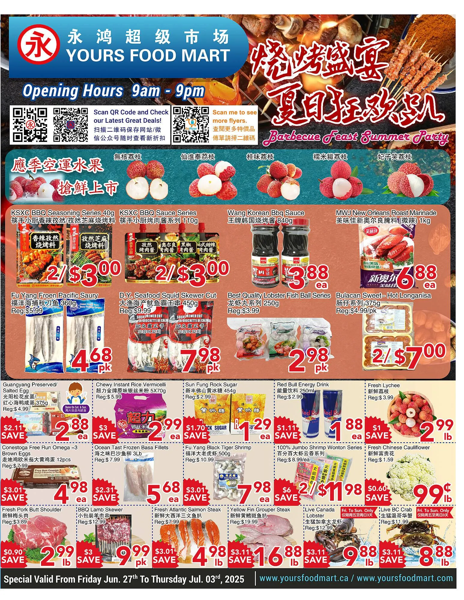 Yours Food Mart flyer - 1