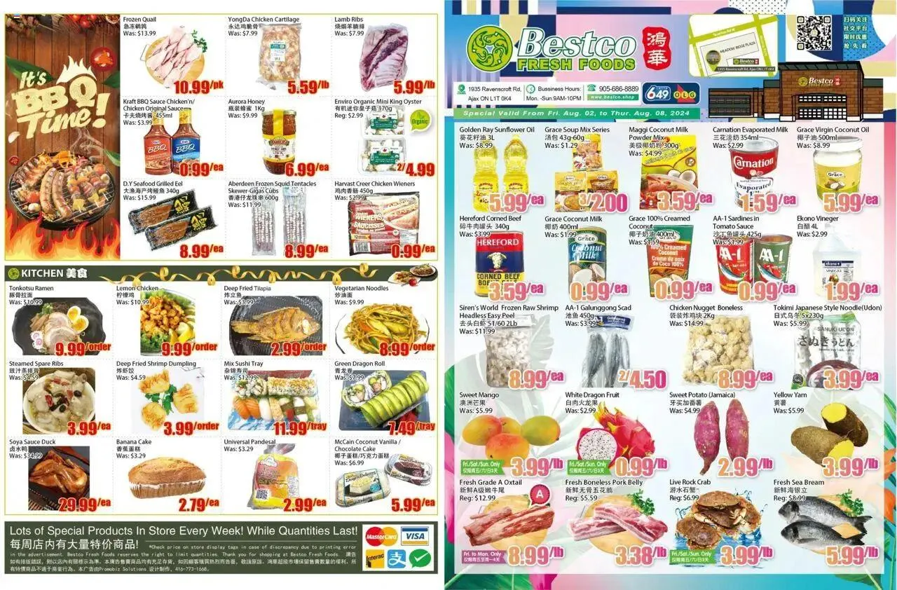 Bestco Foodmart weekly flyer / circulaire from August 2 to August 8 2024 - flyer page 1