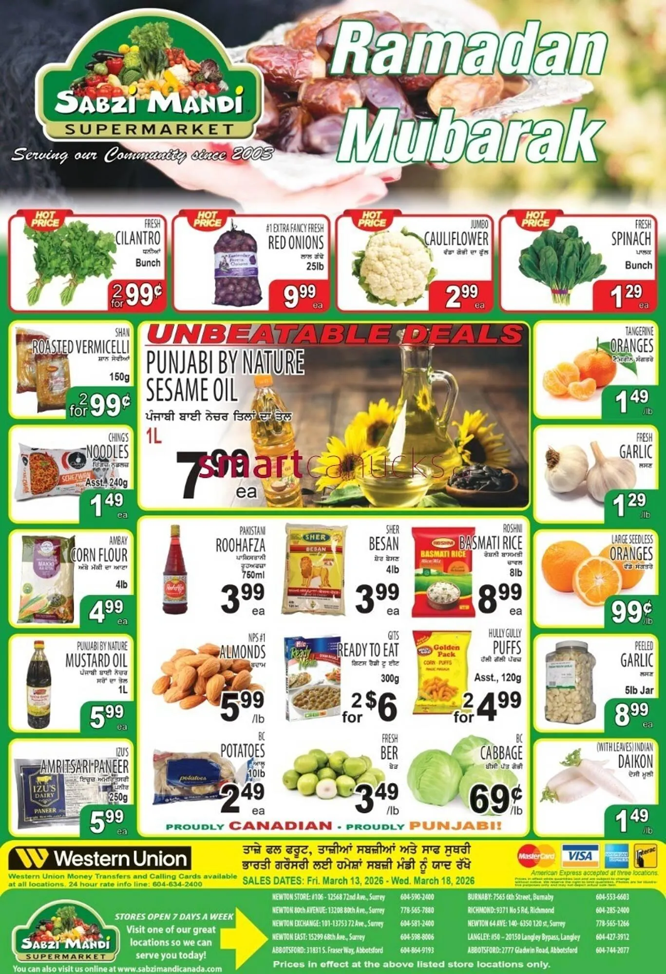 Sabzi Mandi Supermarket flyer from March 13 to March 18 2026 - flyer page 1