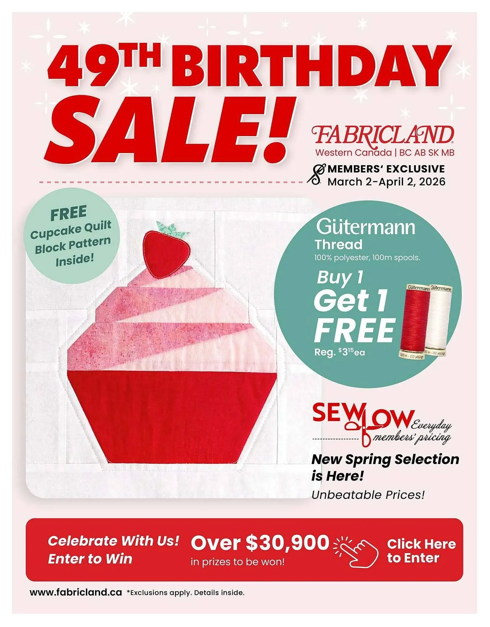 Fabricland flyer from March 2 to March 16 2026 - flyer page 1