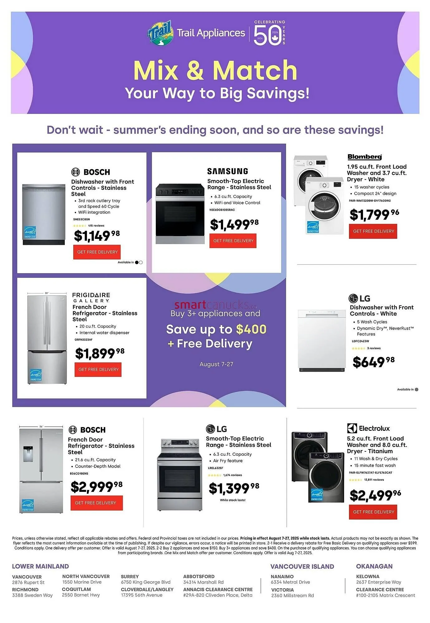 Trail Appliances flyer from August 7 to August 13 2025 - flyer page 1
