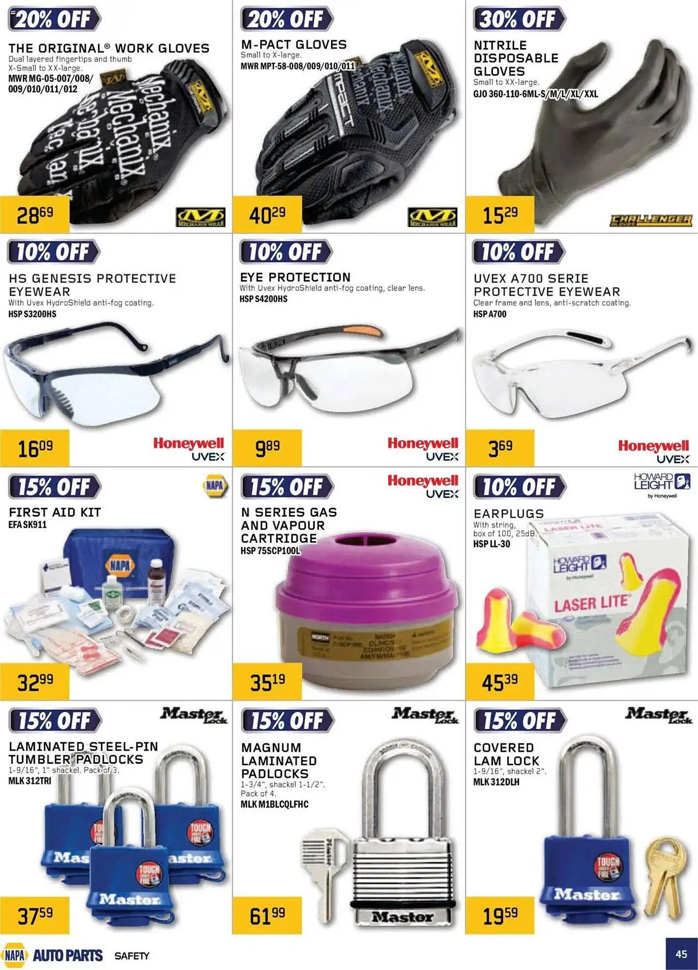 NAPA Auto Parts flyer from October 1 to January 1 2026 - flyer page 45