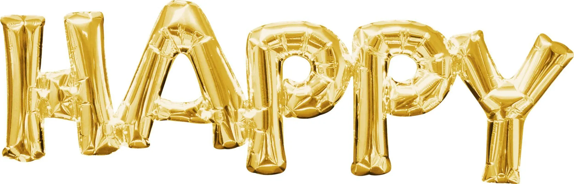 "Happy" Letters Satin Foil Balloon, Assorted Colours, 33x9-in, Air-Filled for Birthday Party
