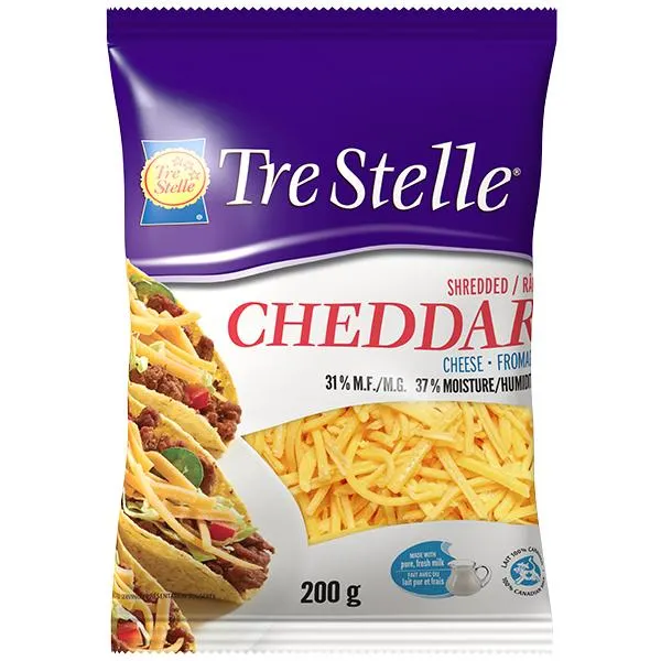 Tre Stelle Shredded Cheddar Cheese 200gm