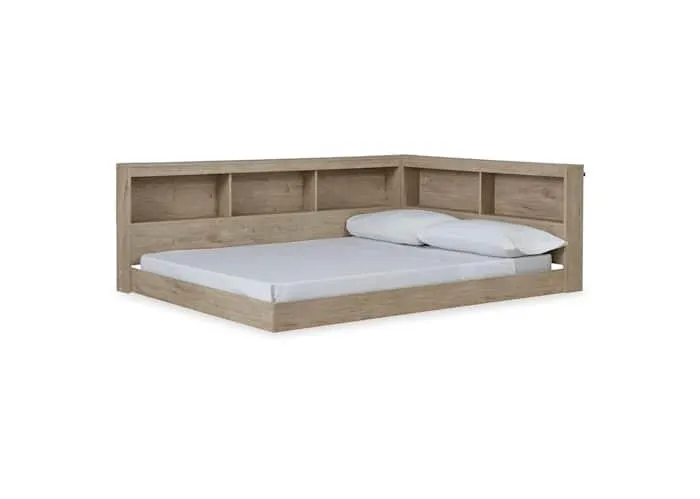Oliah Full Bookcase Storage Bed - Natural